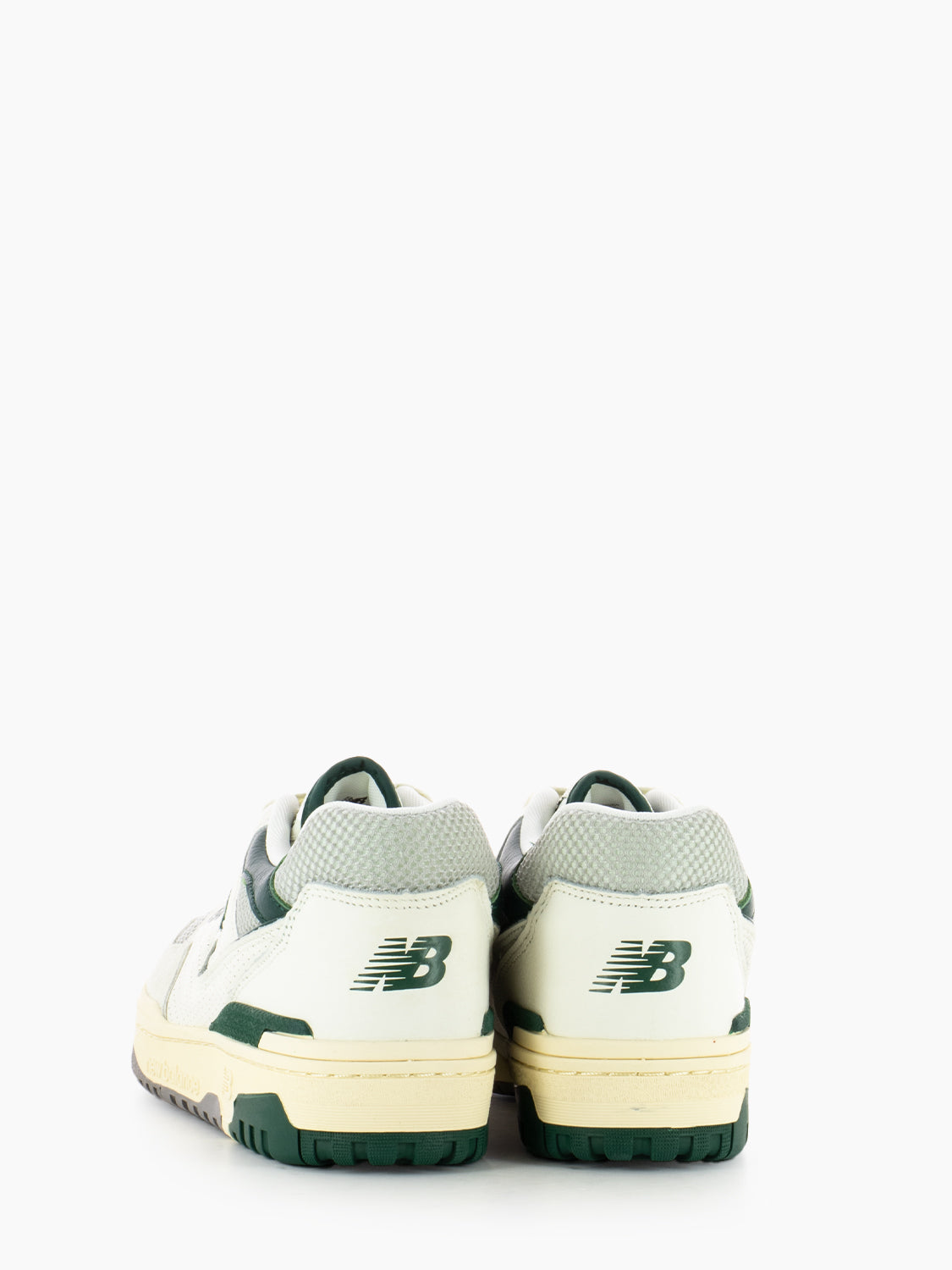 Tier 2 leather textile sneakers off white / green