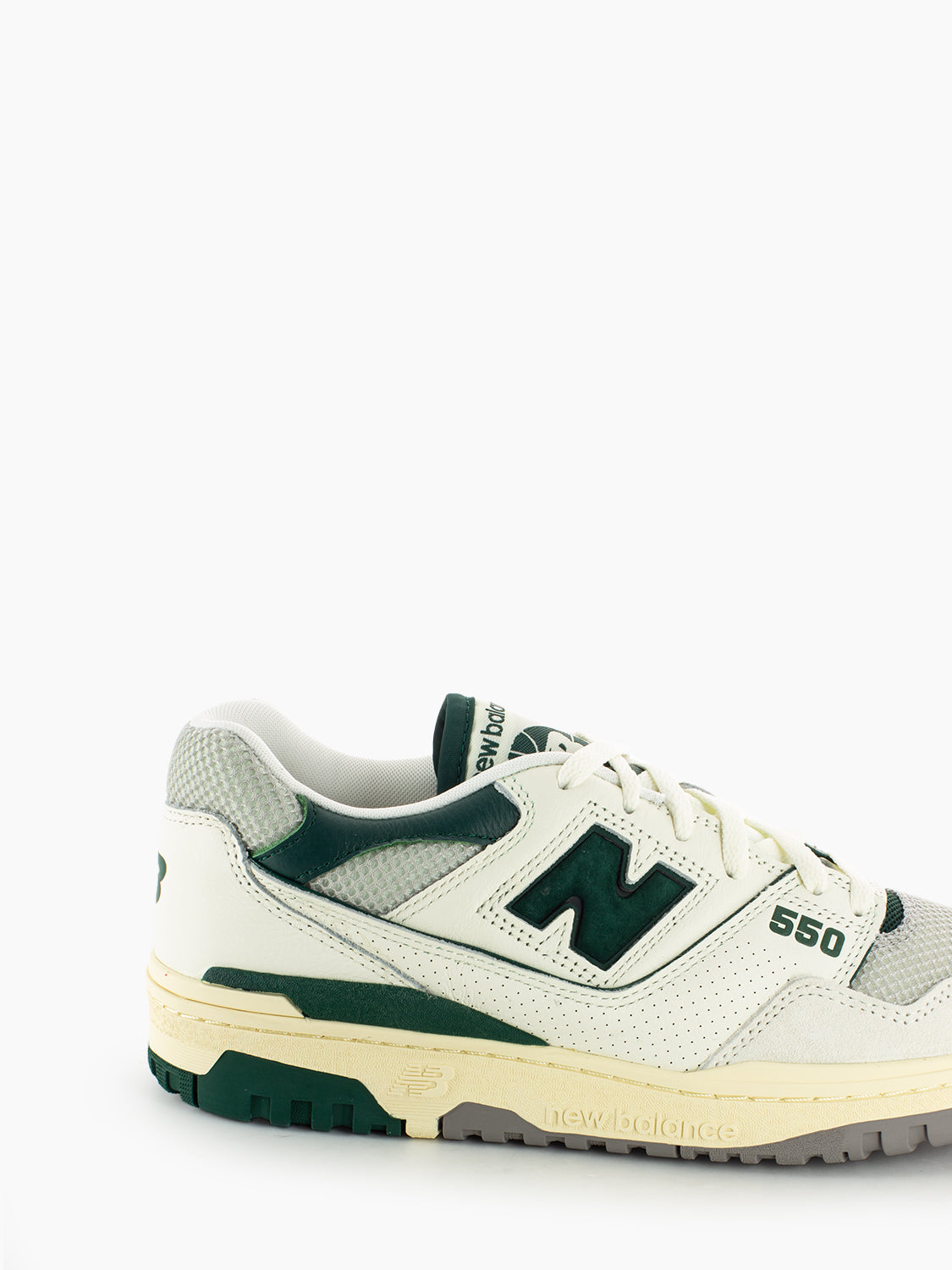 Tier 2 leather textile sneakers off white / green