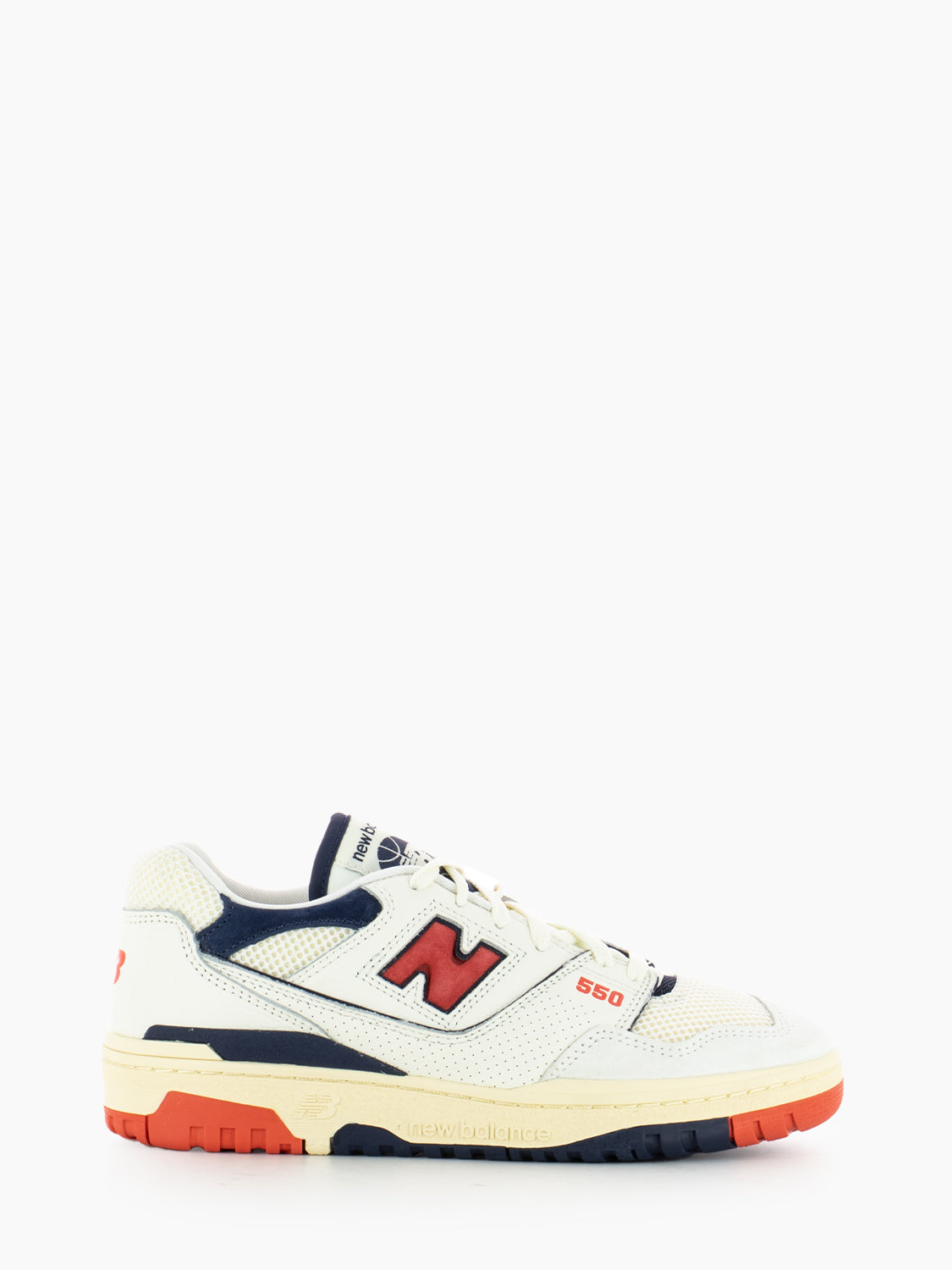 Tier 2 leather textile sneakers off white / navy