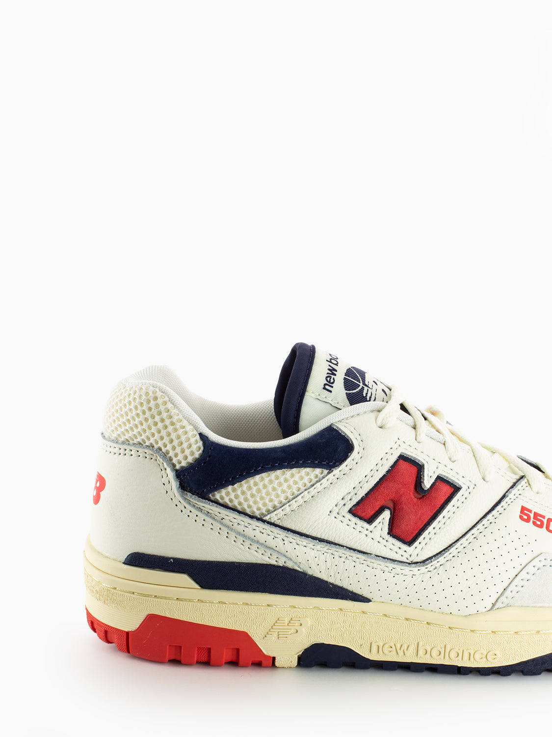 Tier 2 leather textile sneakers off white / navy