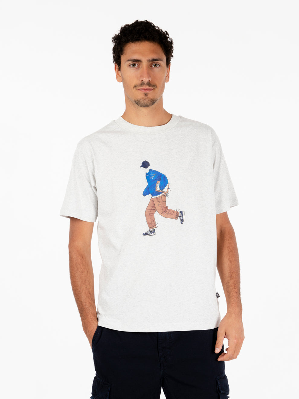 Athletics sport style relaxed ash heather t-shirt