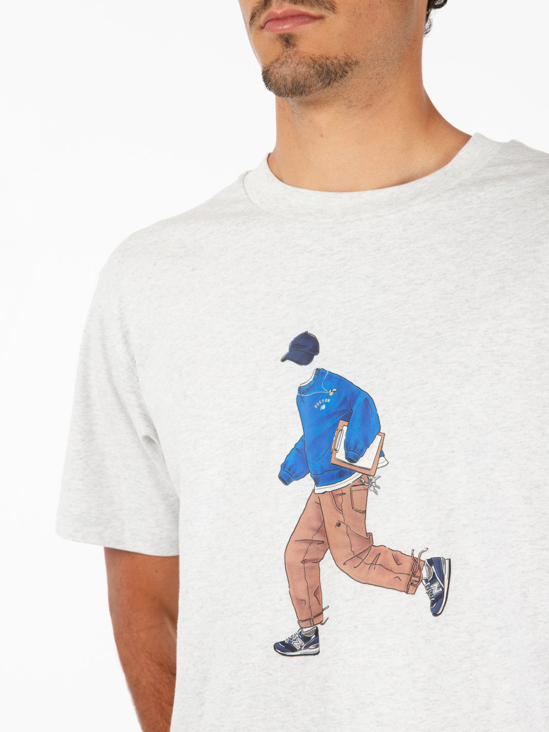 Athletics sport style relaxed ash heather t-shirt