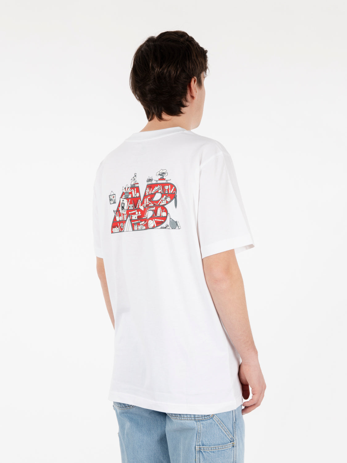 Bookshelf athletic white T-shirt