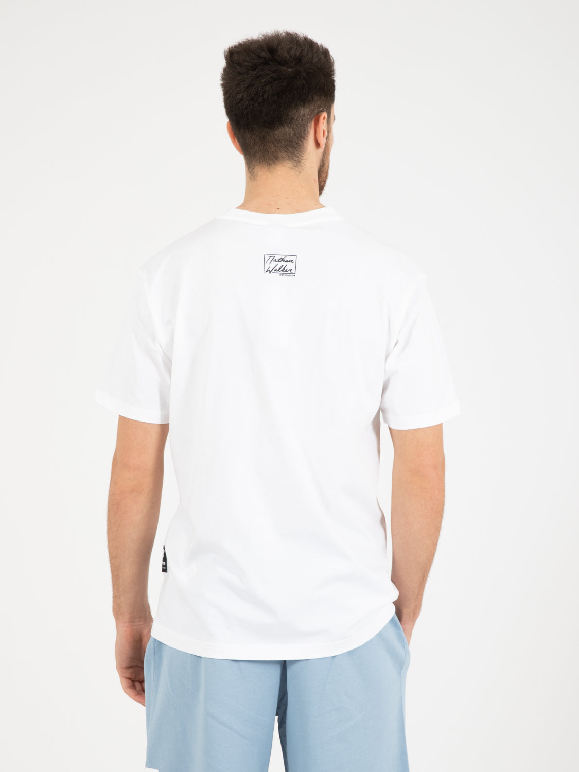 Hoops cotton jersey white t-shirt