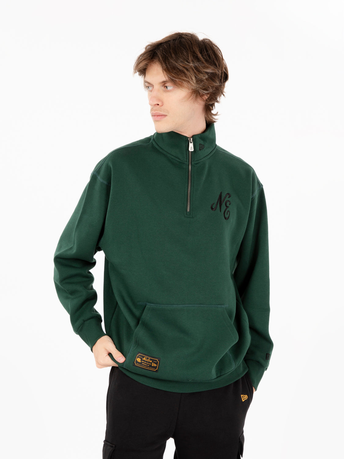 Green quarter zip lifestyle sweatshirt