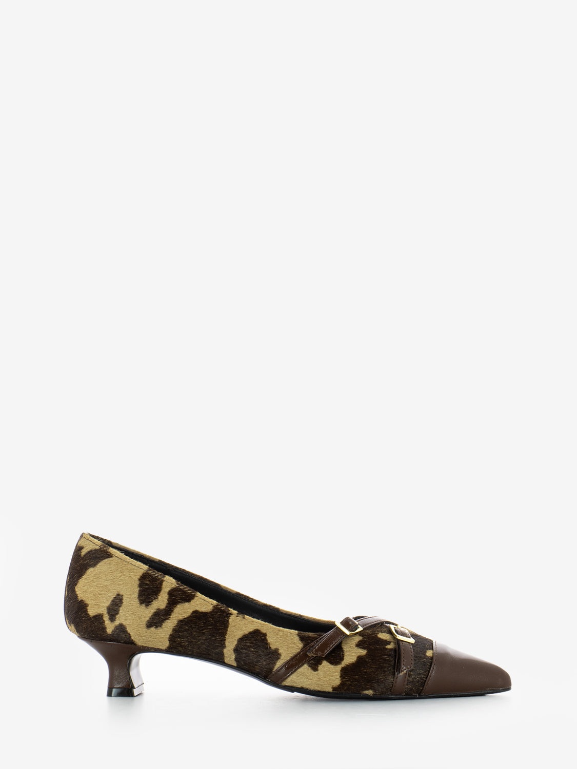 Décolleté in cavallino mucca / beige