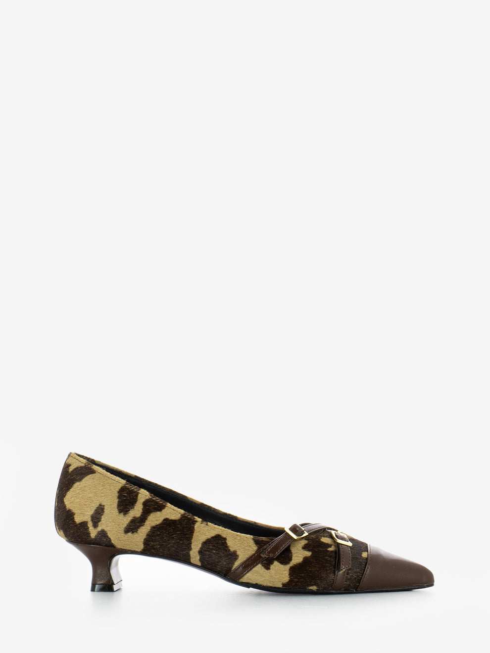 Décolleté in cavallino mucca / beige