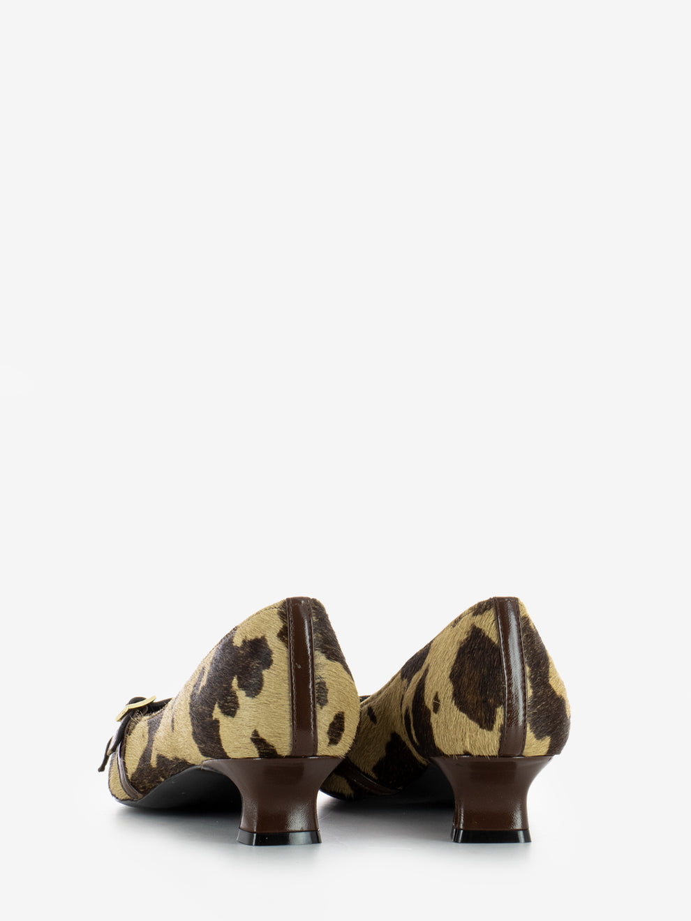 Décolleté in cavallino mucca / beige