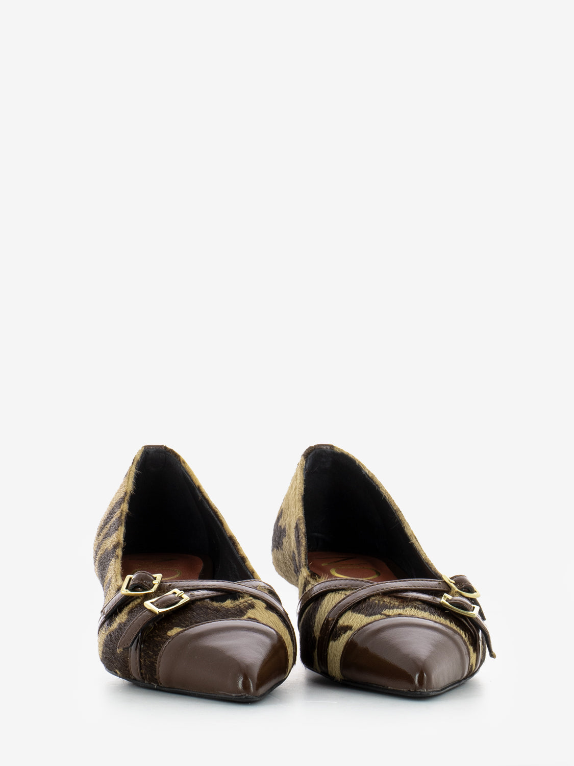 Décolleté in cavallino mucca / beige