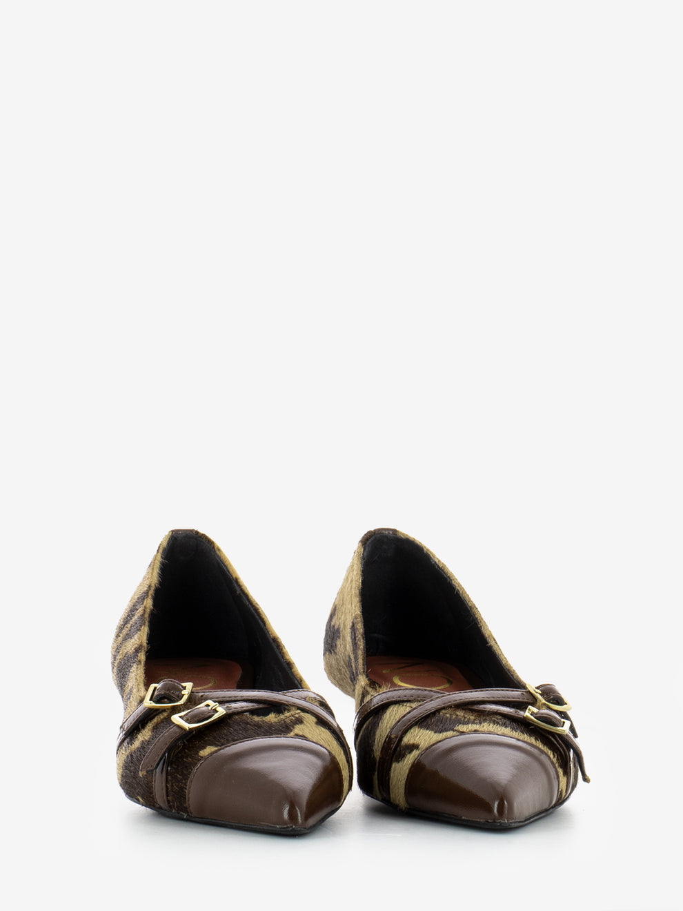 Décolleté in cavallino mucca / beige