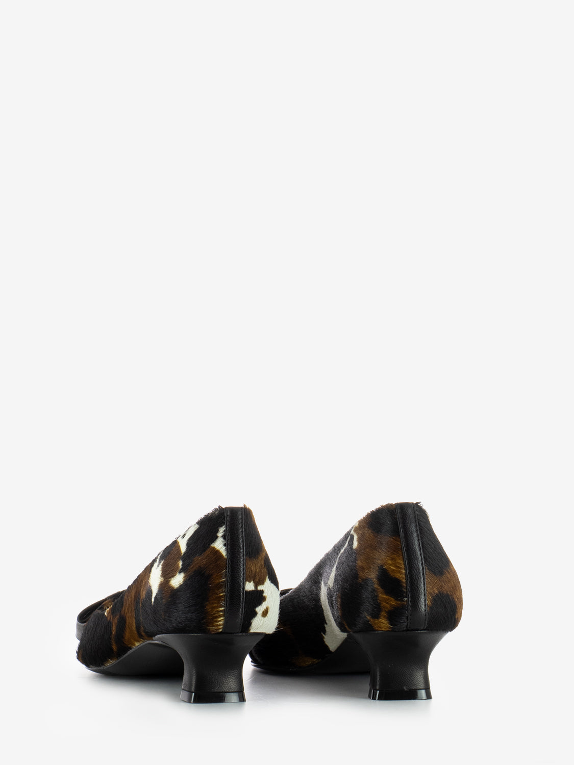 Décolleté in cavallino mucca / nero