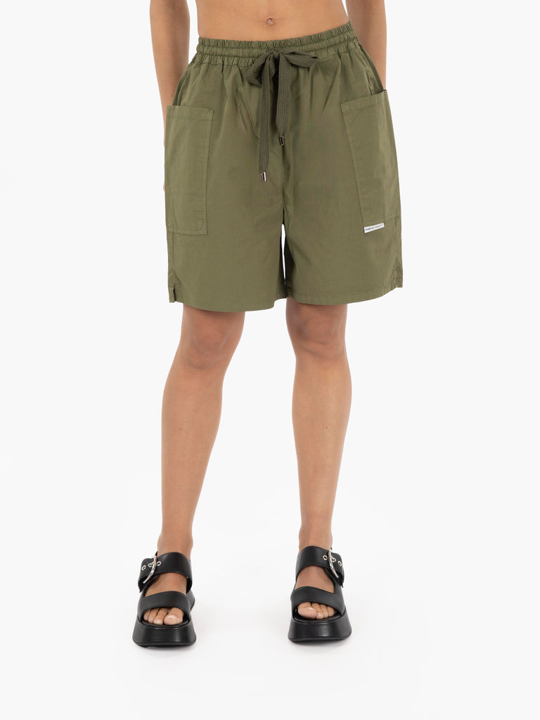 NOU-NOUMENO CONCEPT - Bermuda punto smock con coulisse verde
