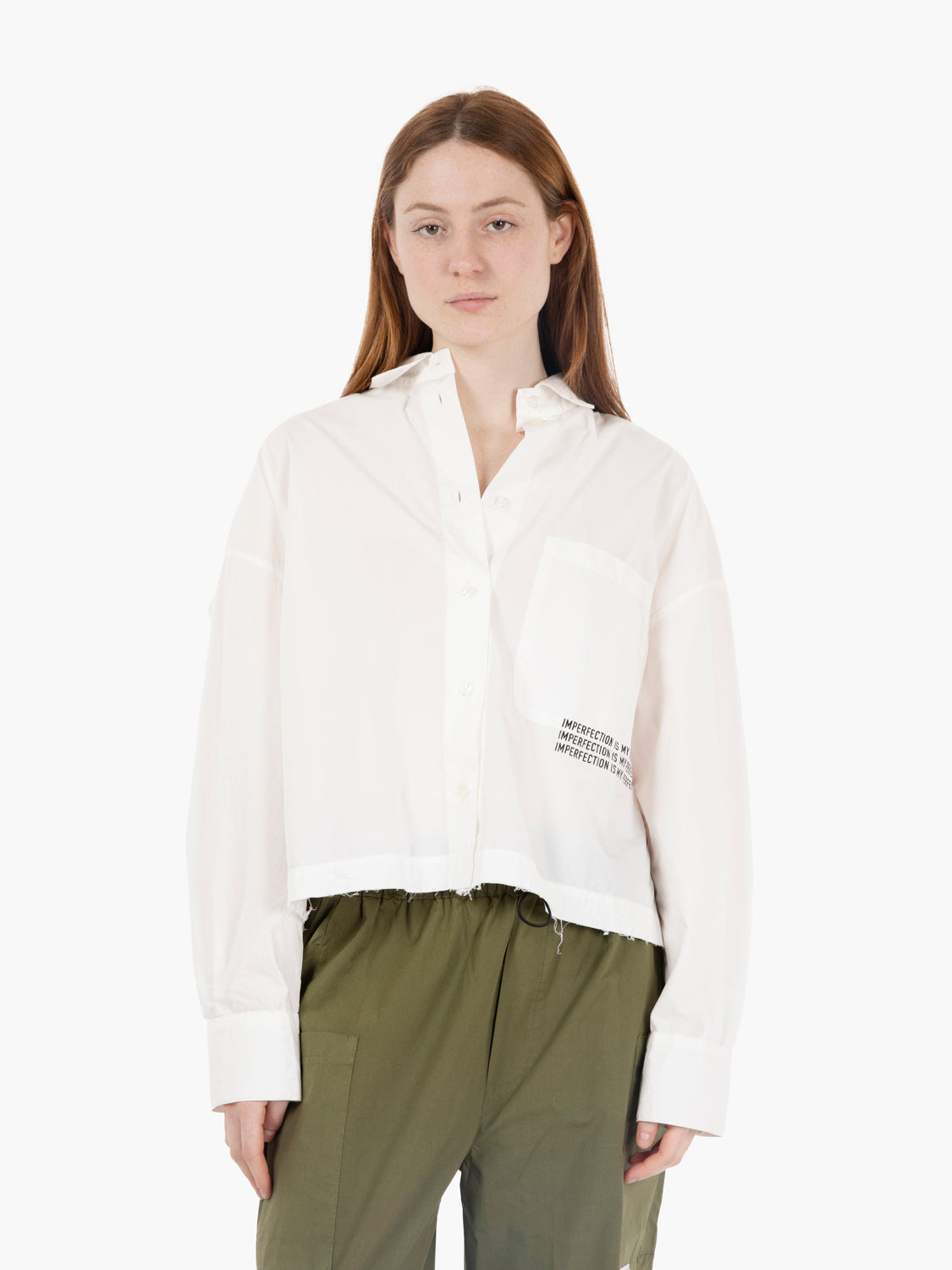 Camicia con stampa lettering bianco