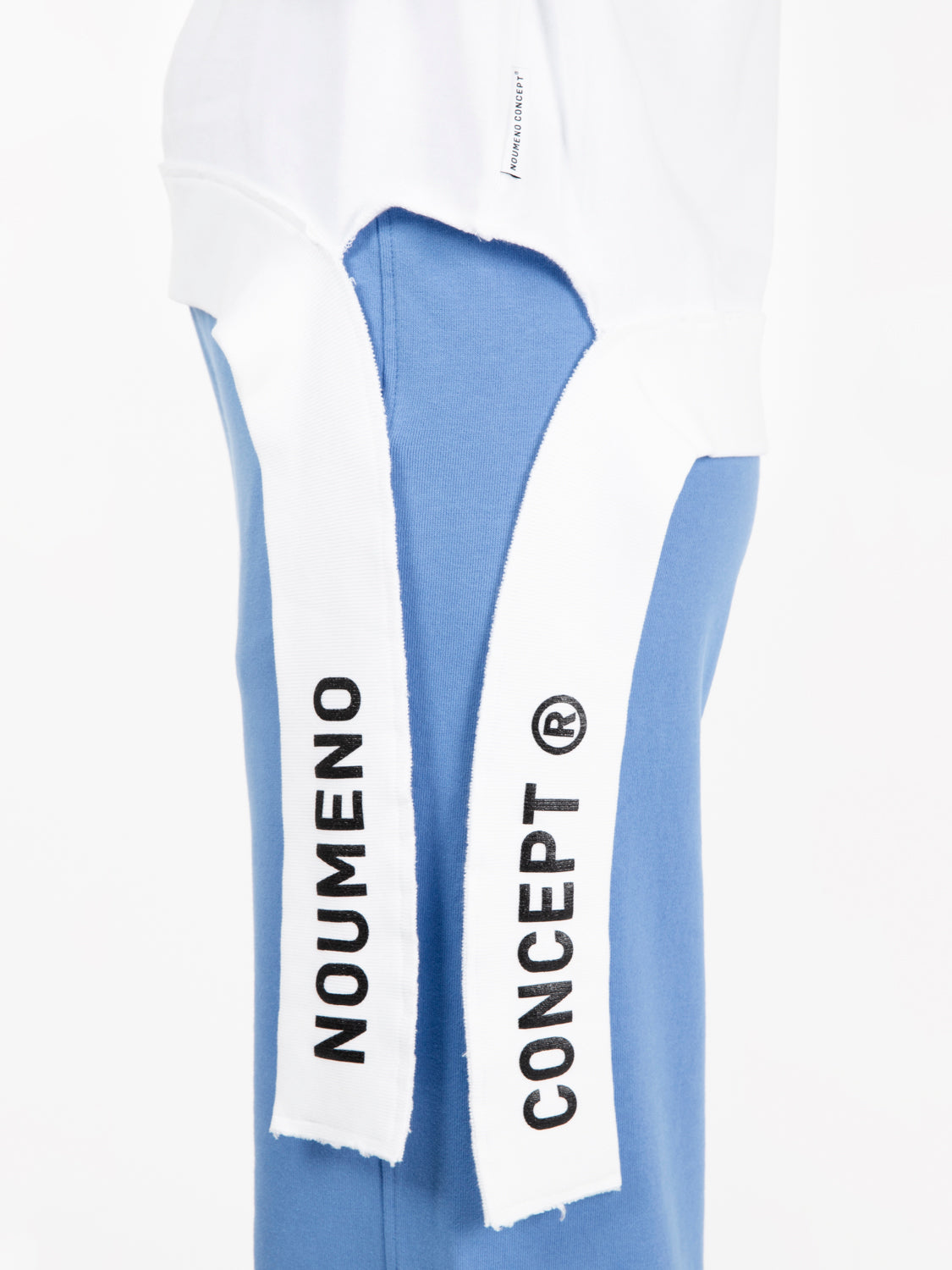 Sweatshirt with cut-out neck and band on the white background