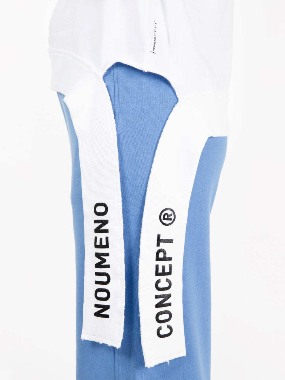 Sweatshirt with cut-out neck and band on the white background