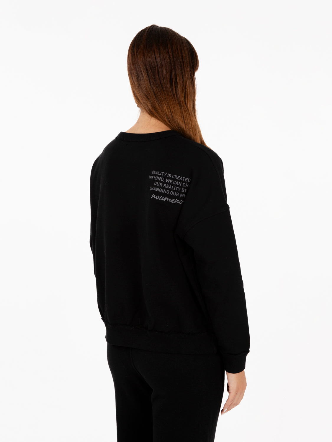 Felpa girocollo boxy fit nera