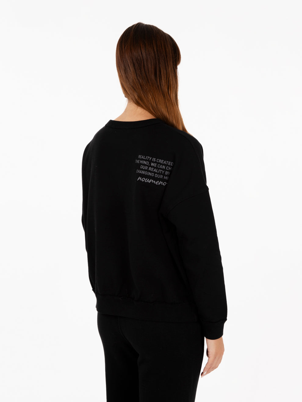 Felpa girocollo boxy fit nera