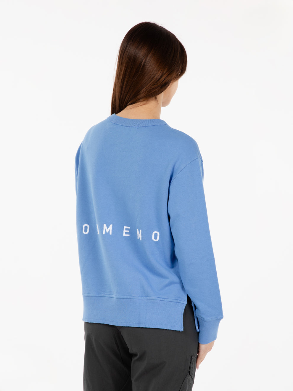 Felpa girocollo fondo a taglio vivo provenza