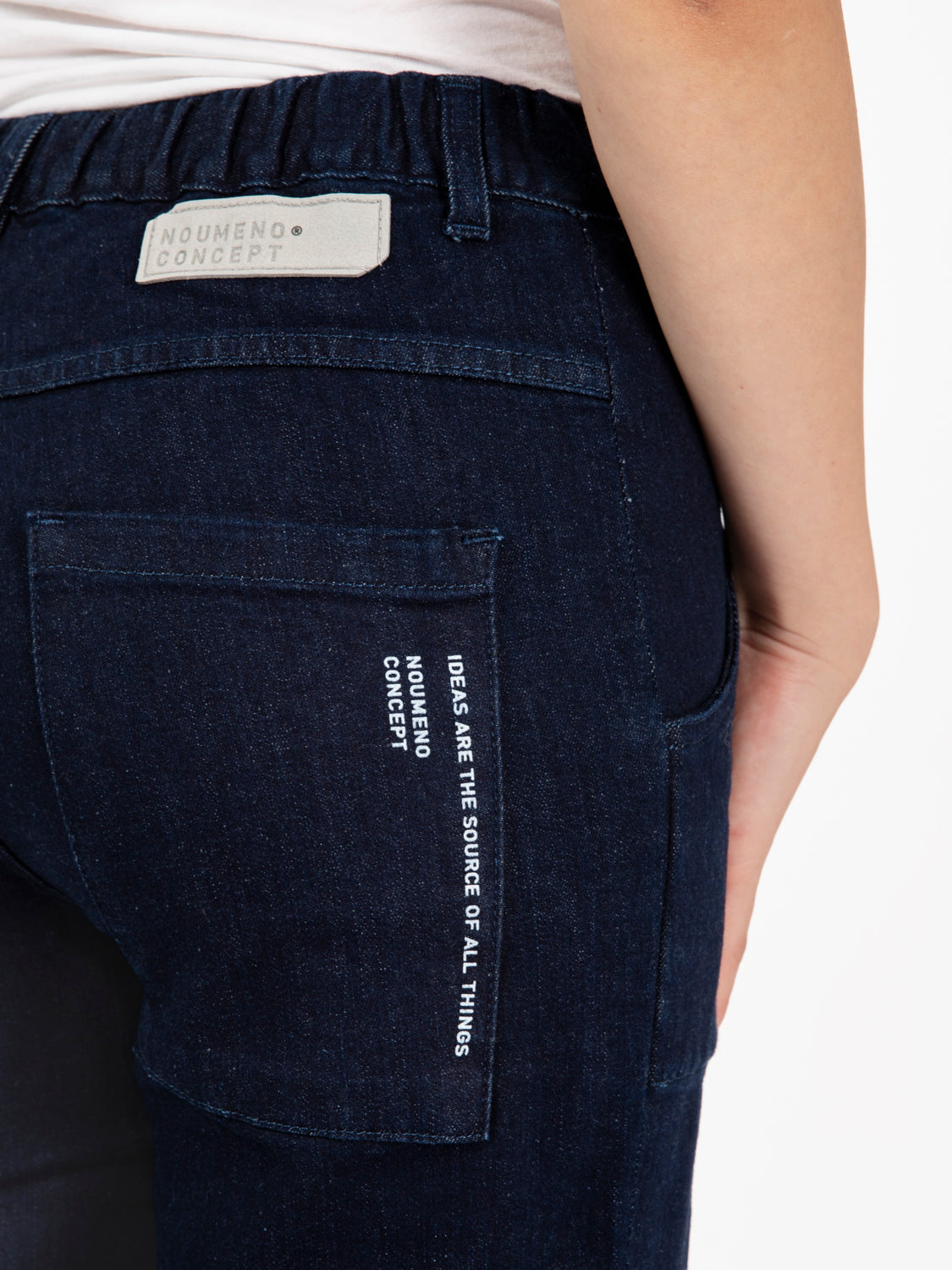 Jeans a vita alta relaxed fit con risvolto
