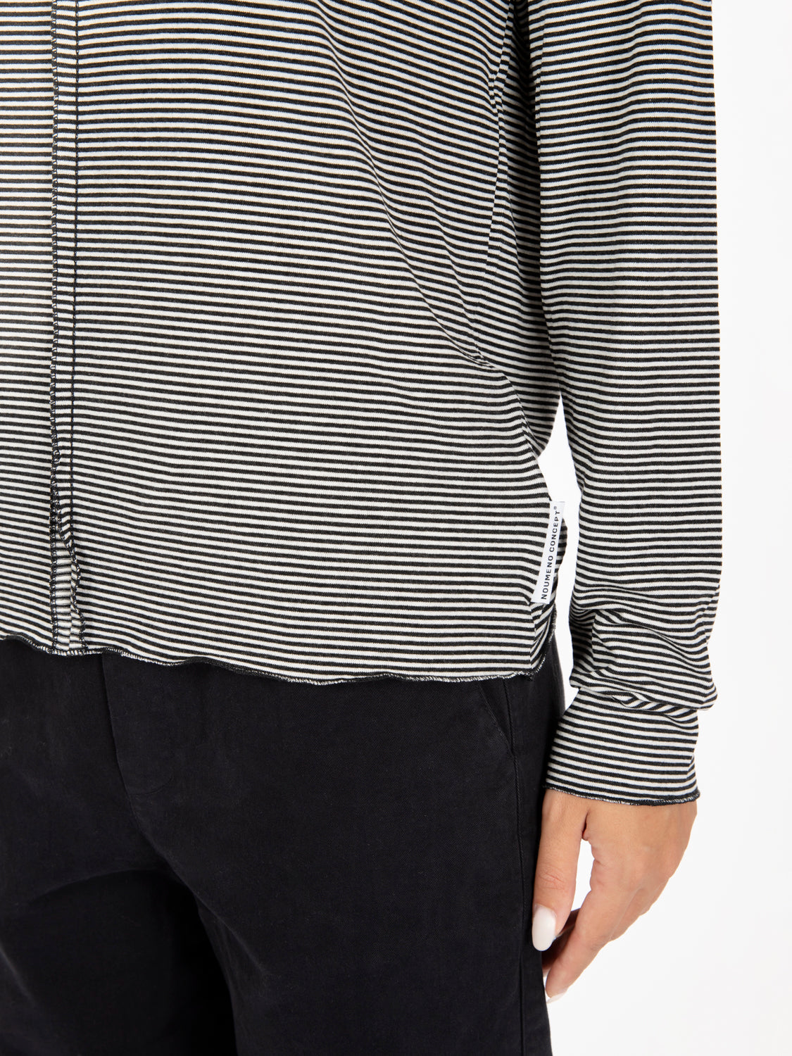 Maglia manica lunga a righe bianco / nero