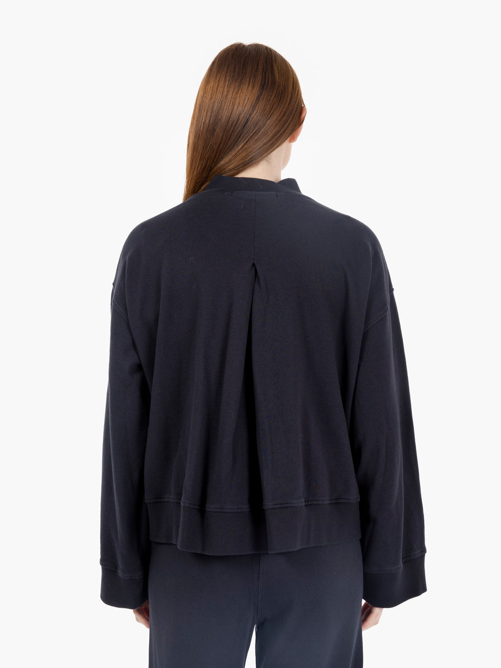 Felpa full zip con maniche a campana blu