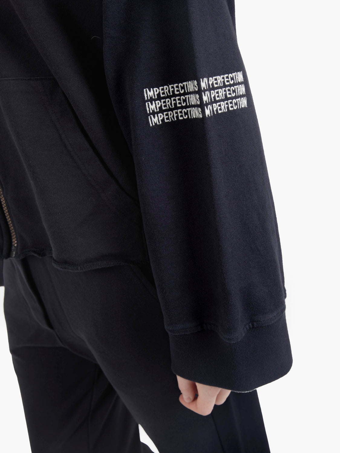 Felpa full zip con maniche a campana blu