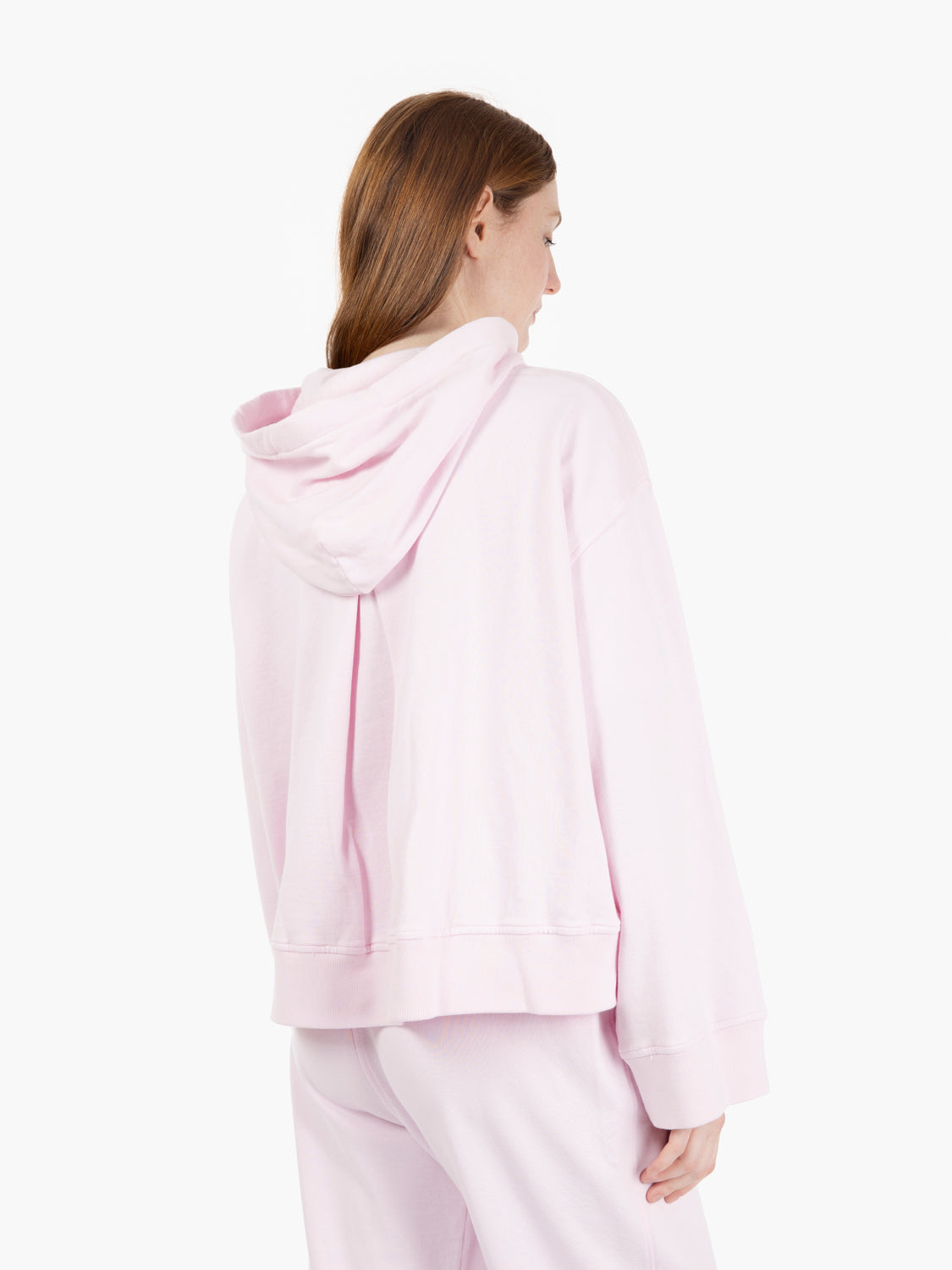 Felpa con fondo asimmetrico rosa