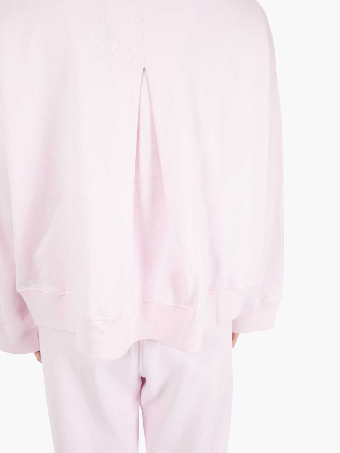 Felpa con fondo asimmetrico rosa