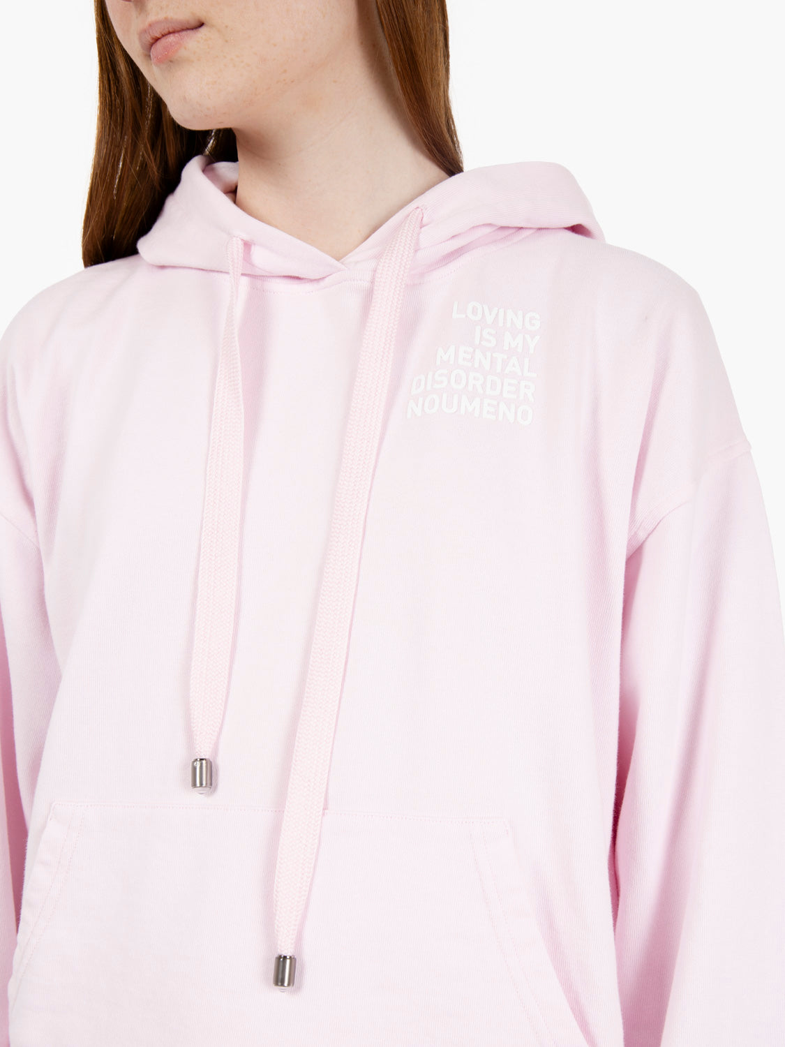 Felpa con fondo asimmetrico rosa