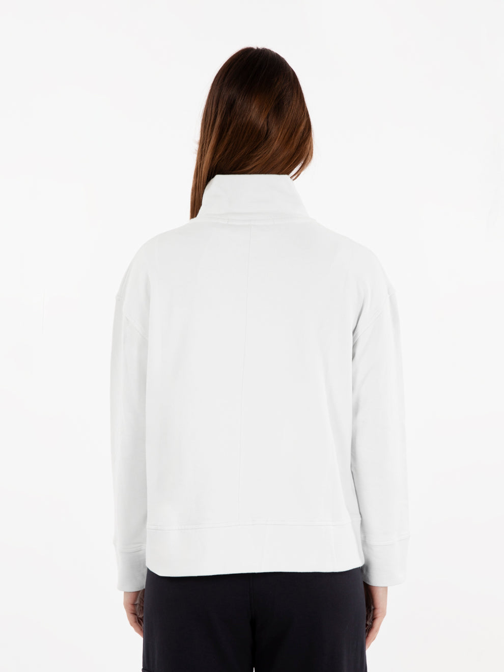 Felpa con zip dettaglio raso stucco