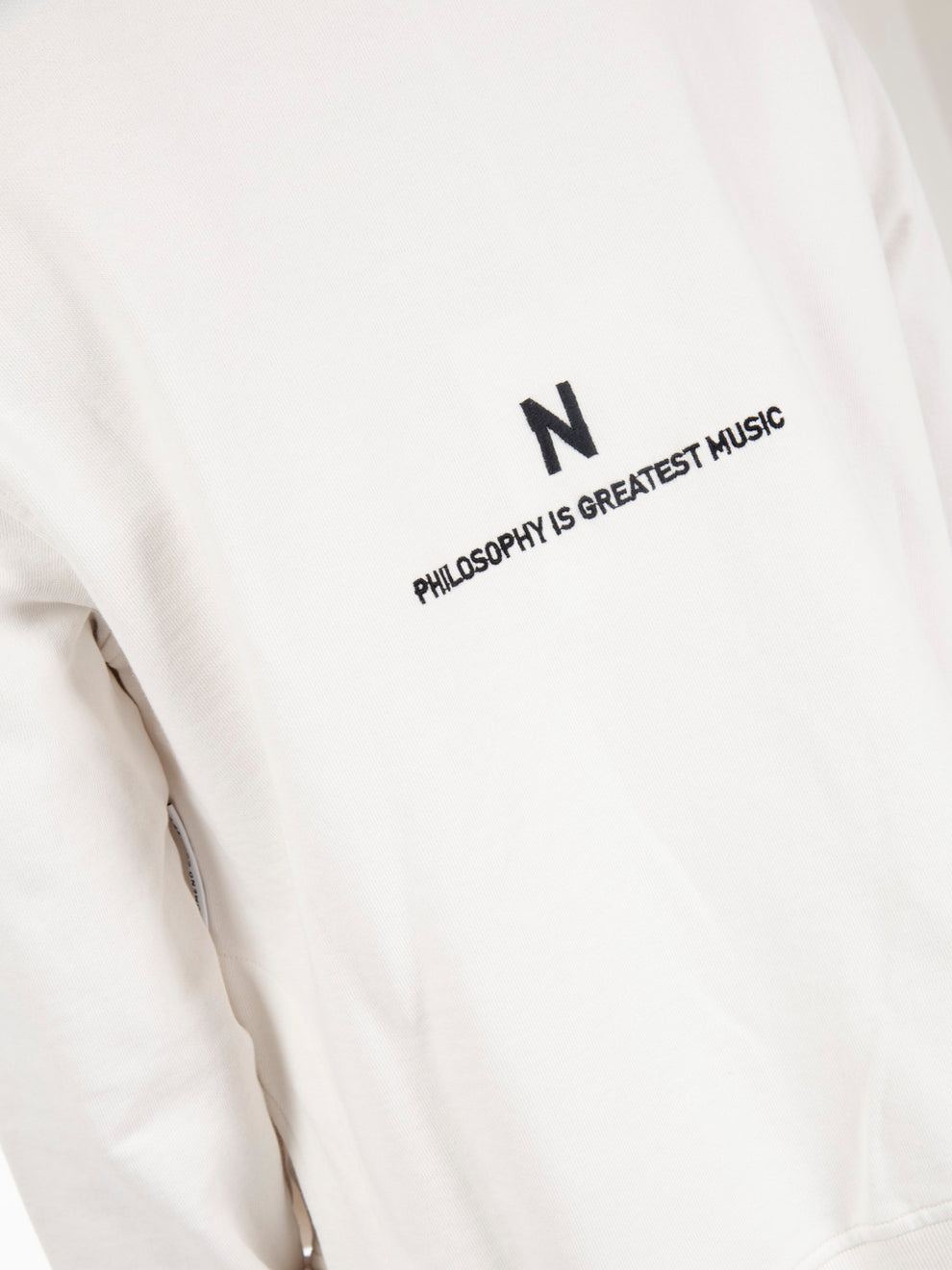 Felpa girocollo con spacchi laterali bianco