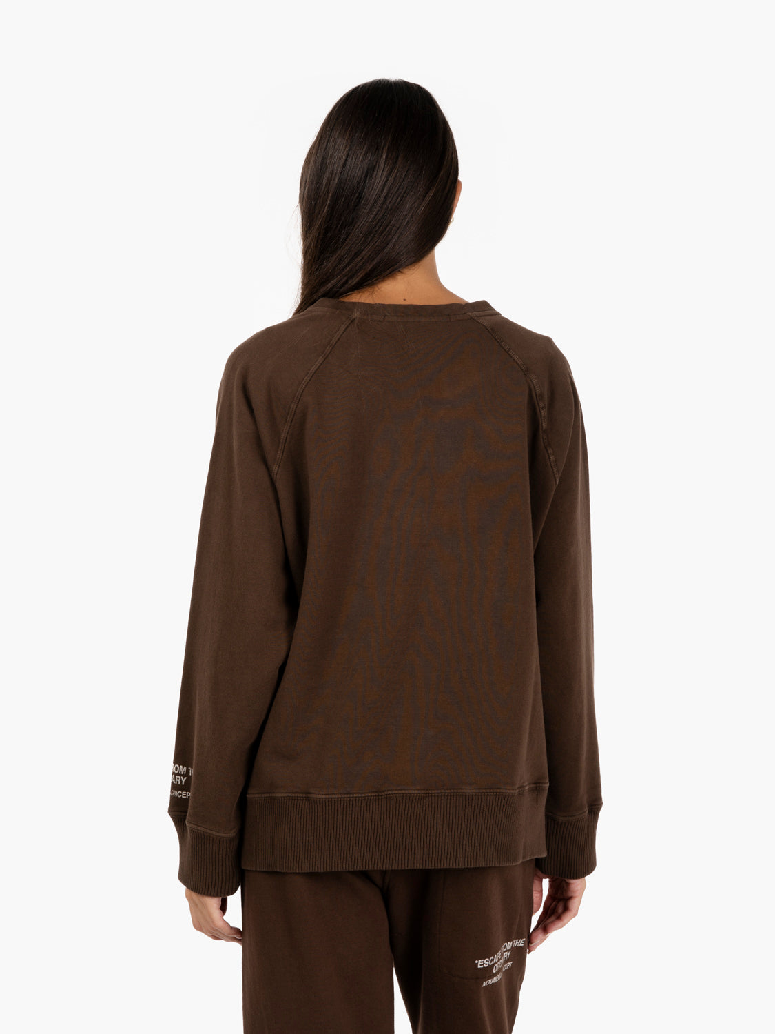 Brown V-neck sweatshirt