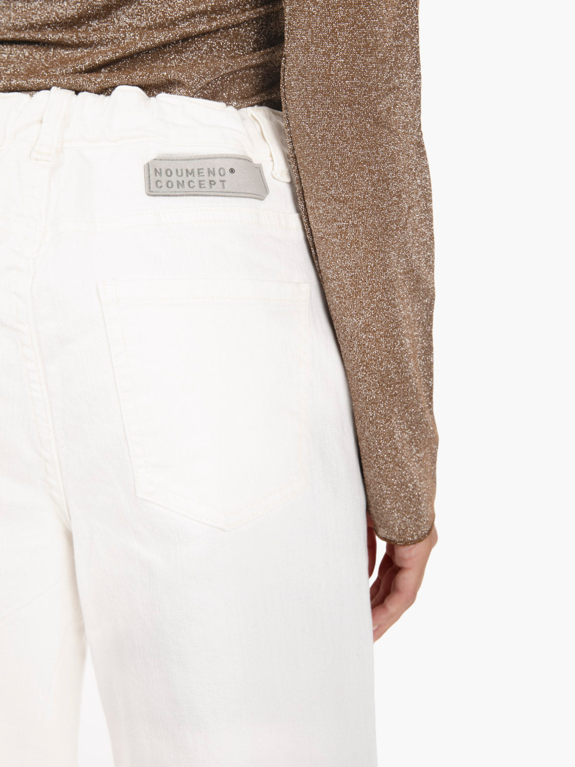 White stretch trousers