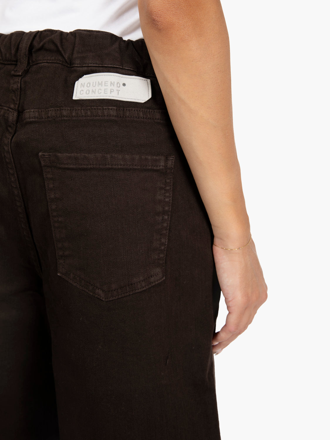 Chocolate stretch cotton trousers