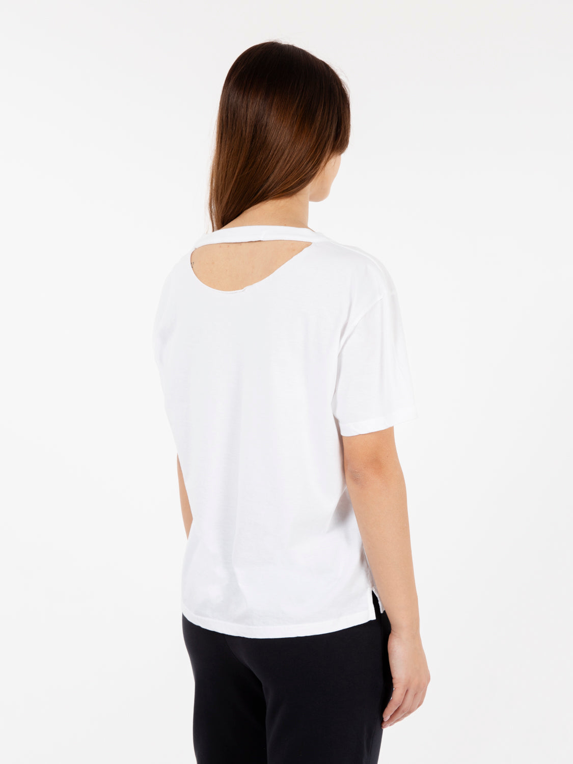 White cut-out print t-shirt
