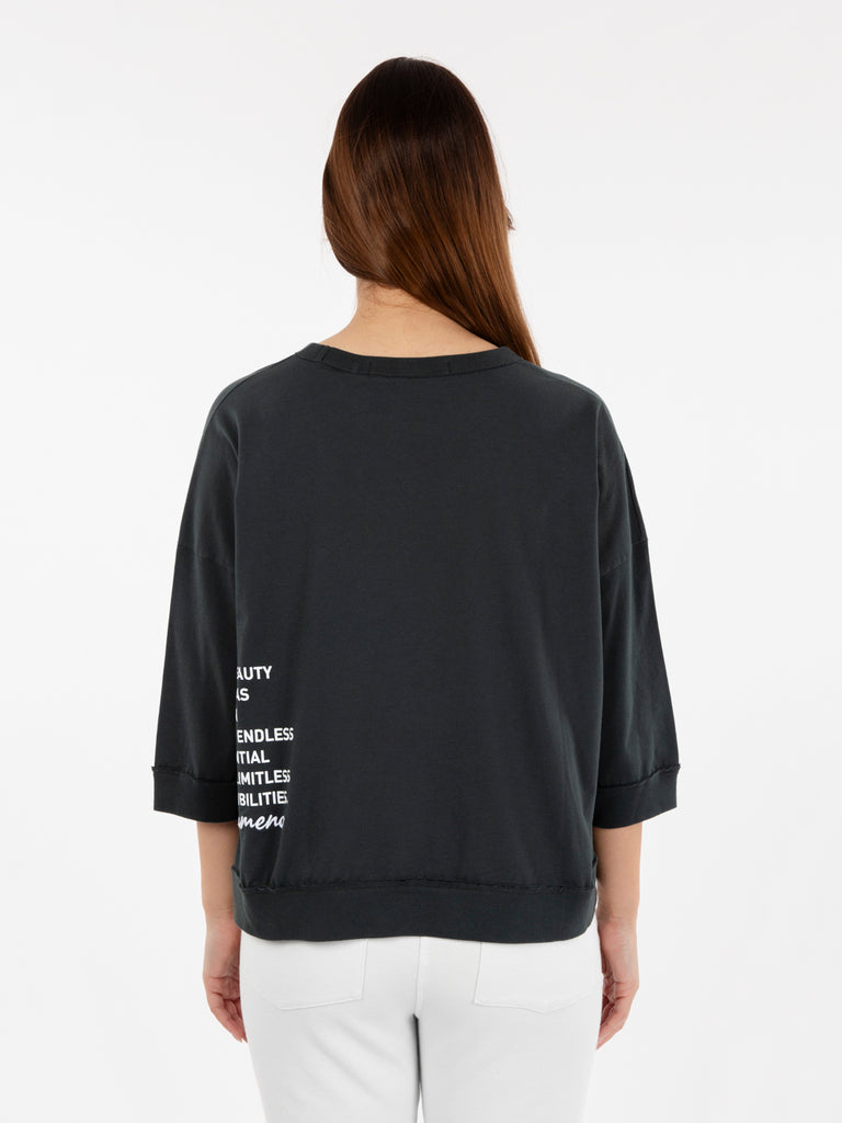 NOU-NOUMENO CONCEPT - T-shirt over con stampa seppia