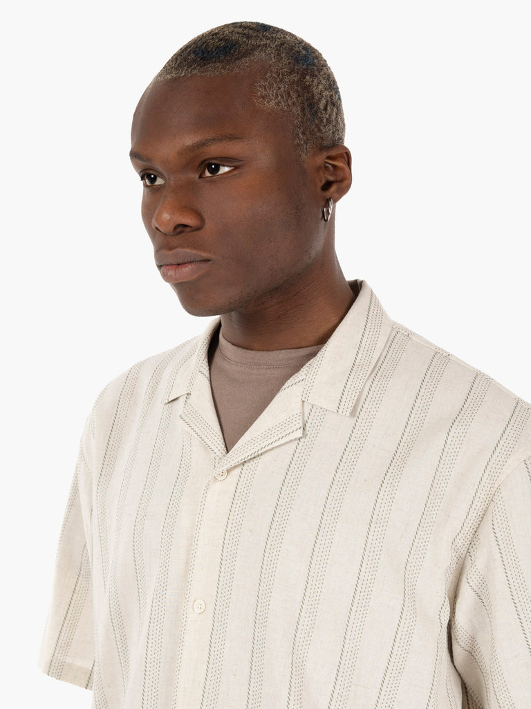 NOYOCO - Camicia Orleans stripes green