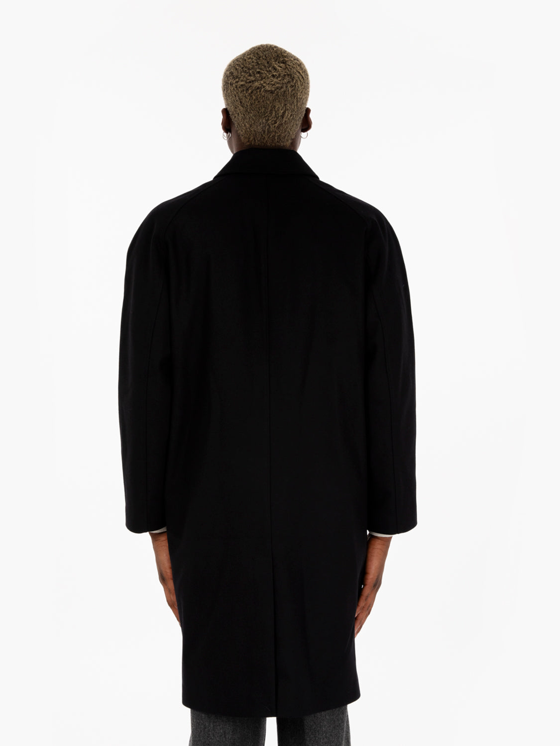 Midnight blue wool and cashmere coat