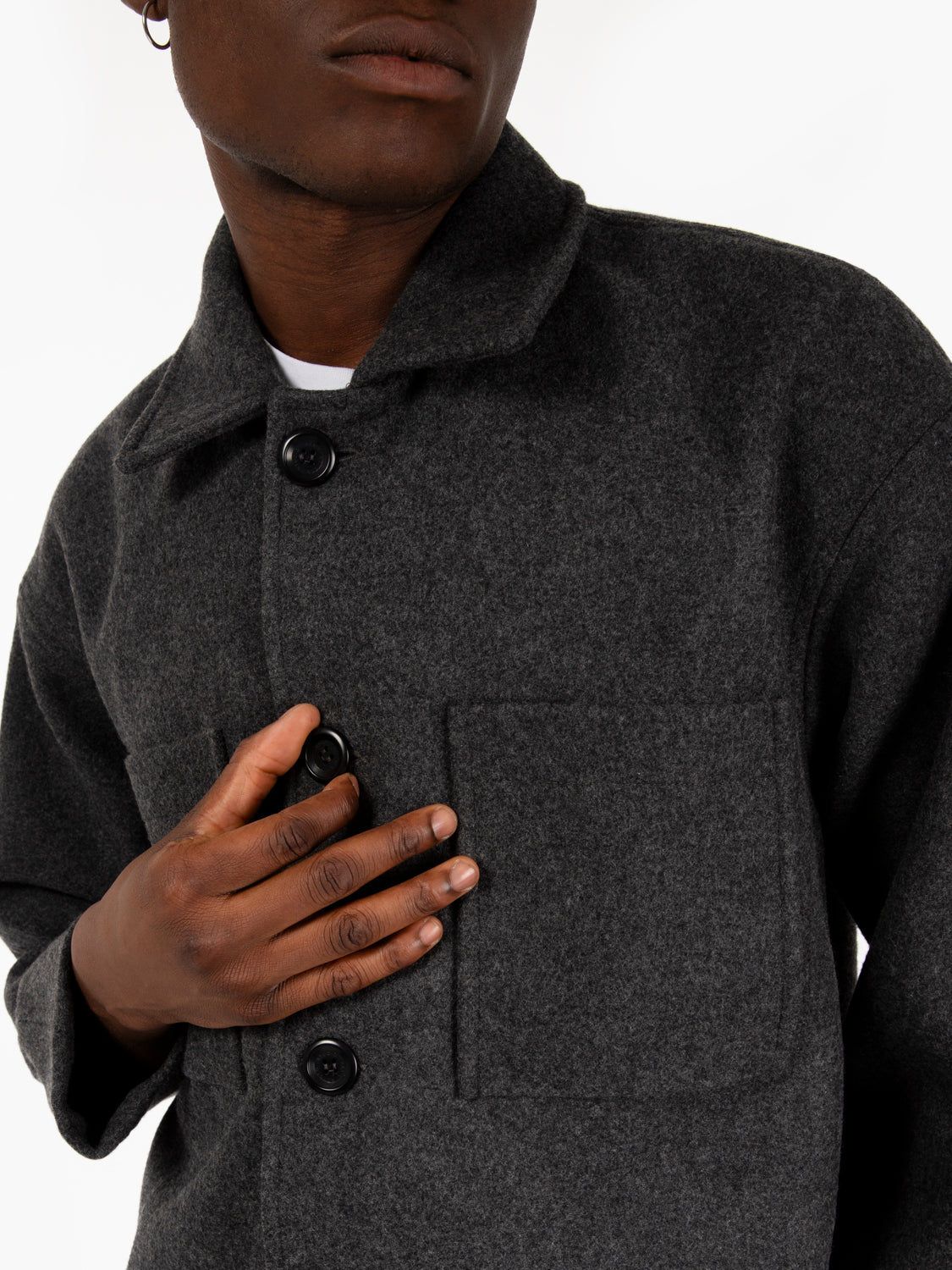 Holar Jacket in Recycled Wool Dark Grey