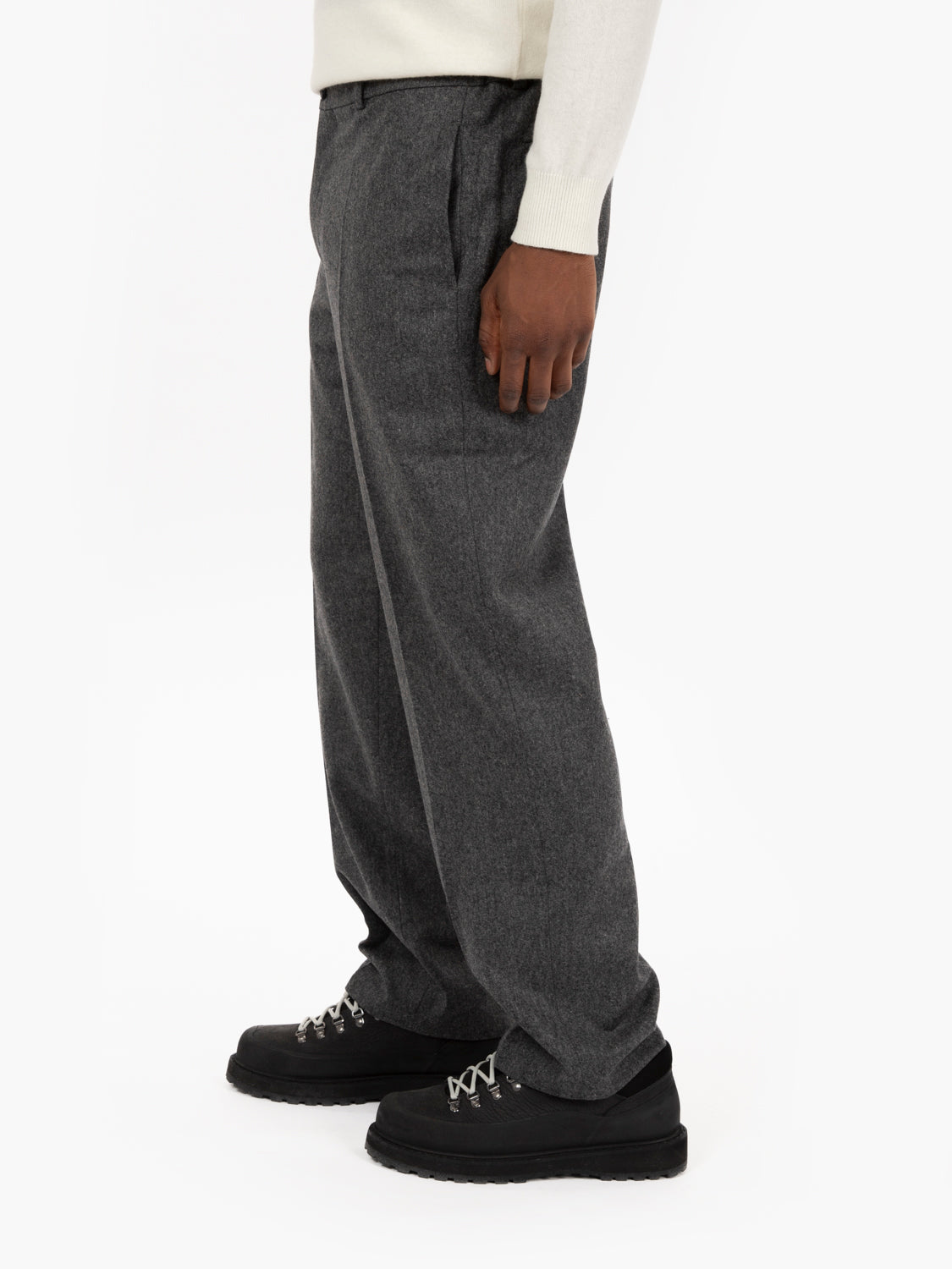 Pantaloni Lepic Slate in lana grigio
