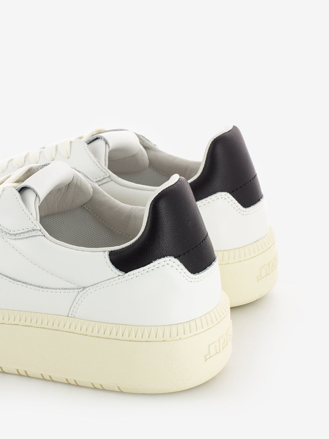 White / black leather suede sneakers