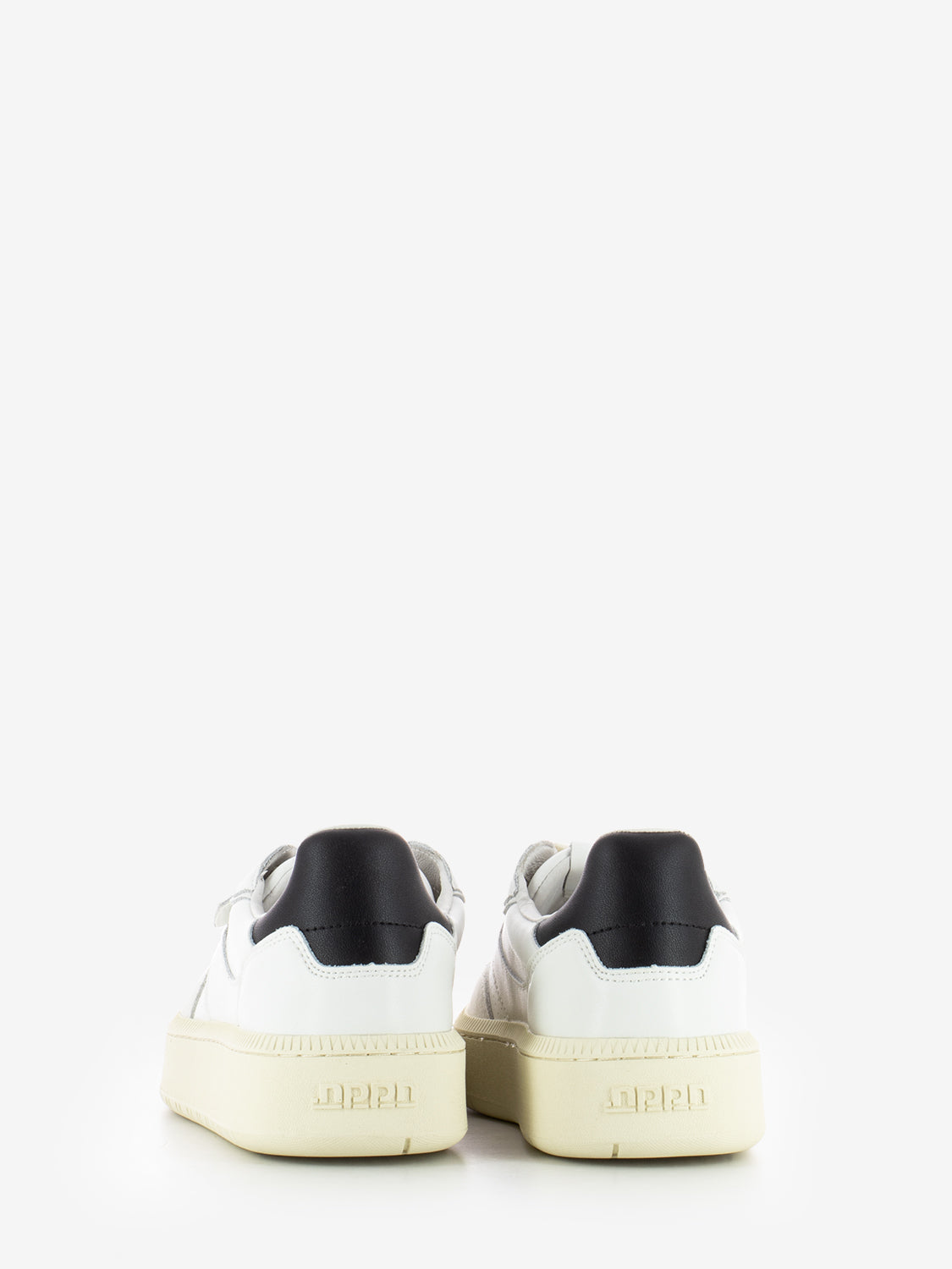 White / black leather suede sneakers