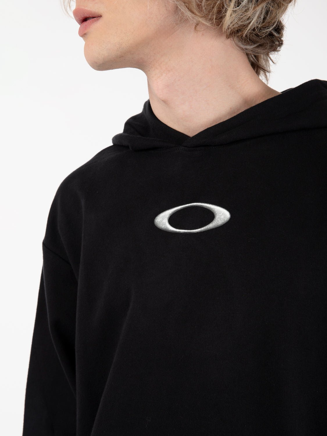 Blackout logo print hoodie