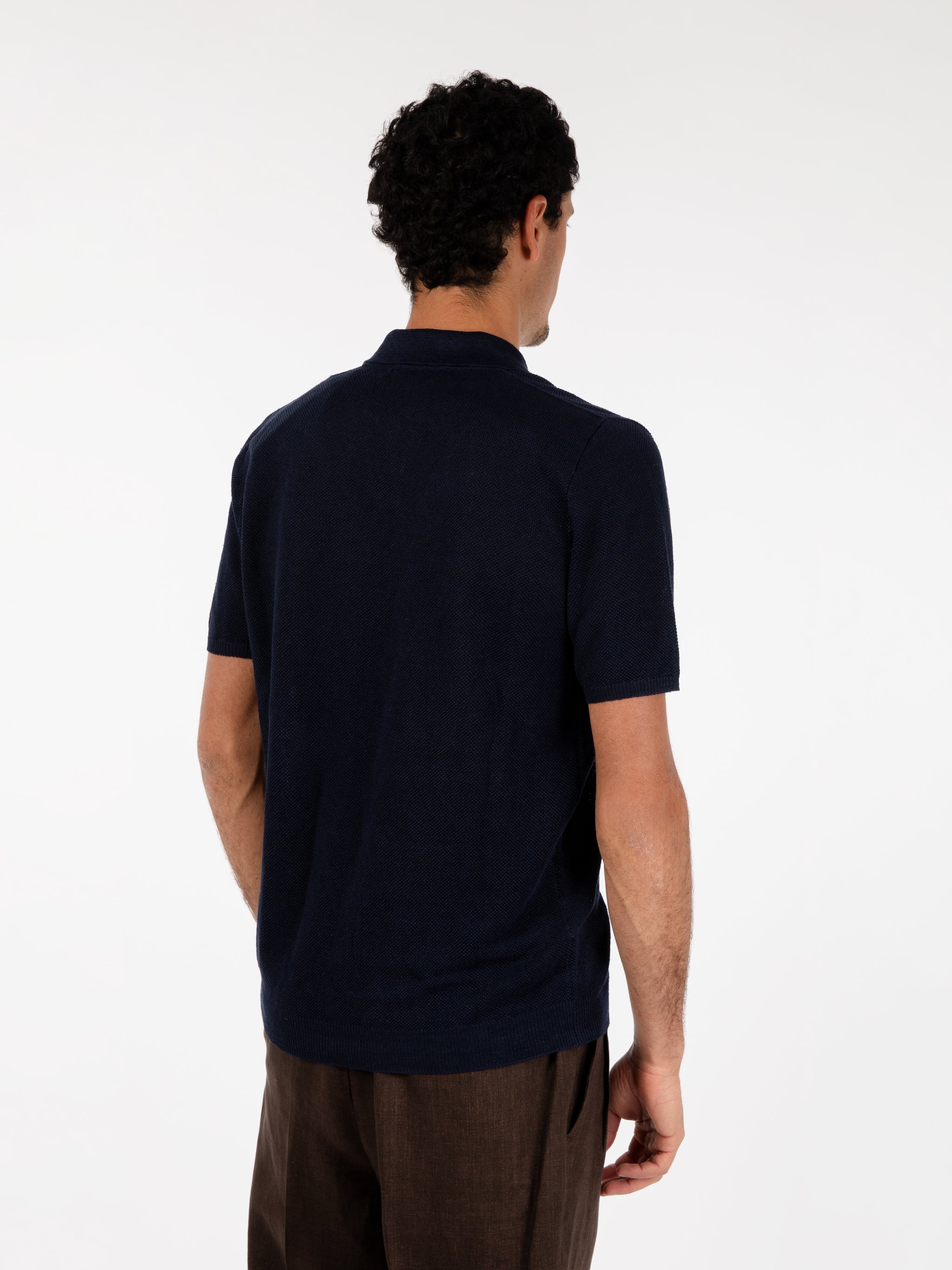 Polo maniche corte punto piquet navy