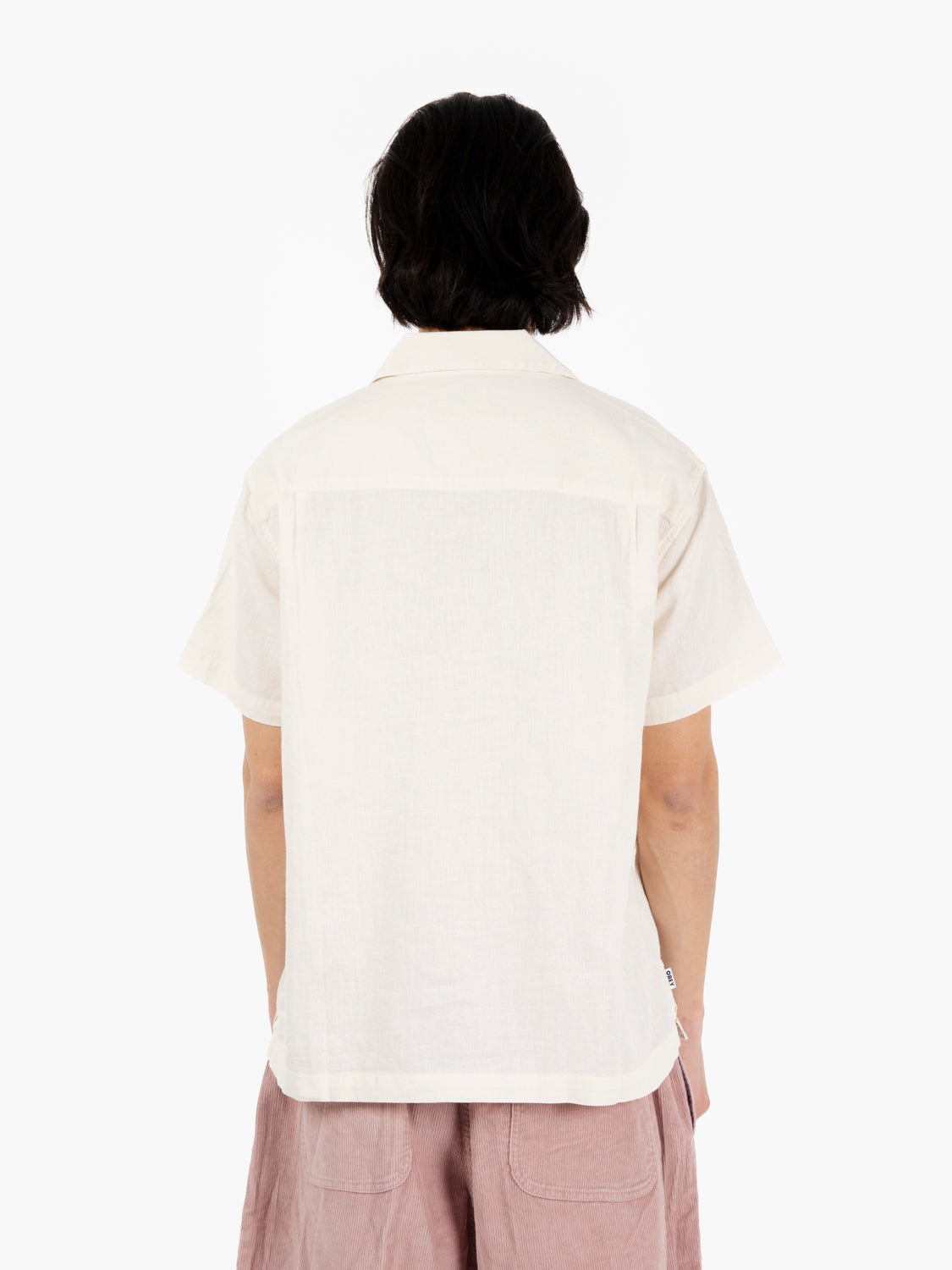 Frances woven shirt S/S unbleached beige / brown