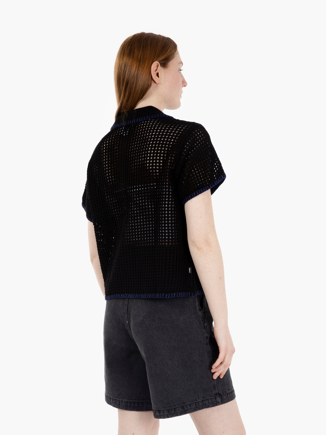 Pilar crochet shirt black / blue