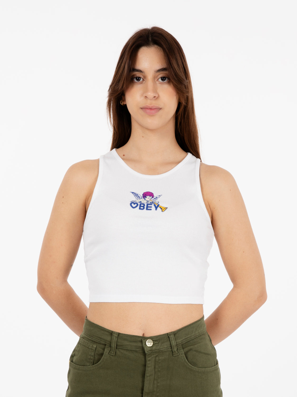 Cherub Heart rib tank white