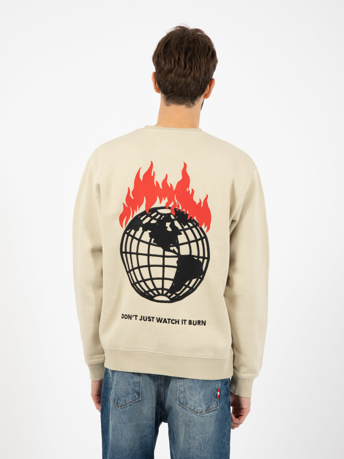 Don't Just Watch It Burn Crew Fleece Cream