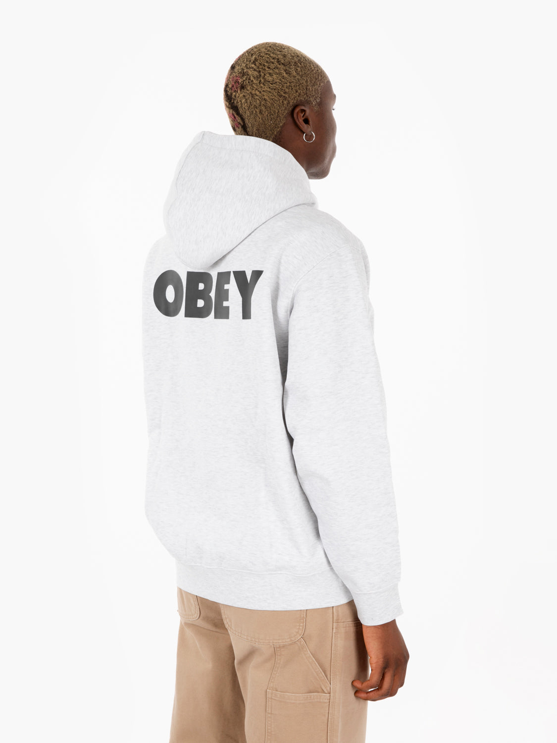 Felpa bold hood fleece heather grey