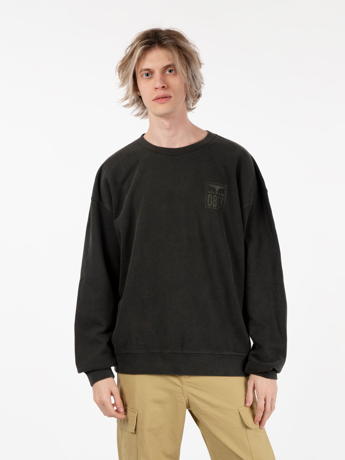 Pigment Eyes crew sweatshirt extra heavy pirate black